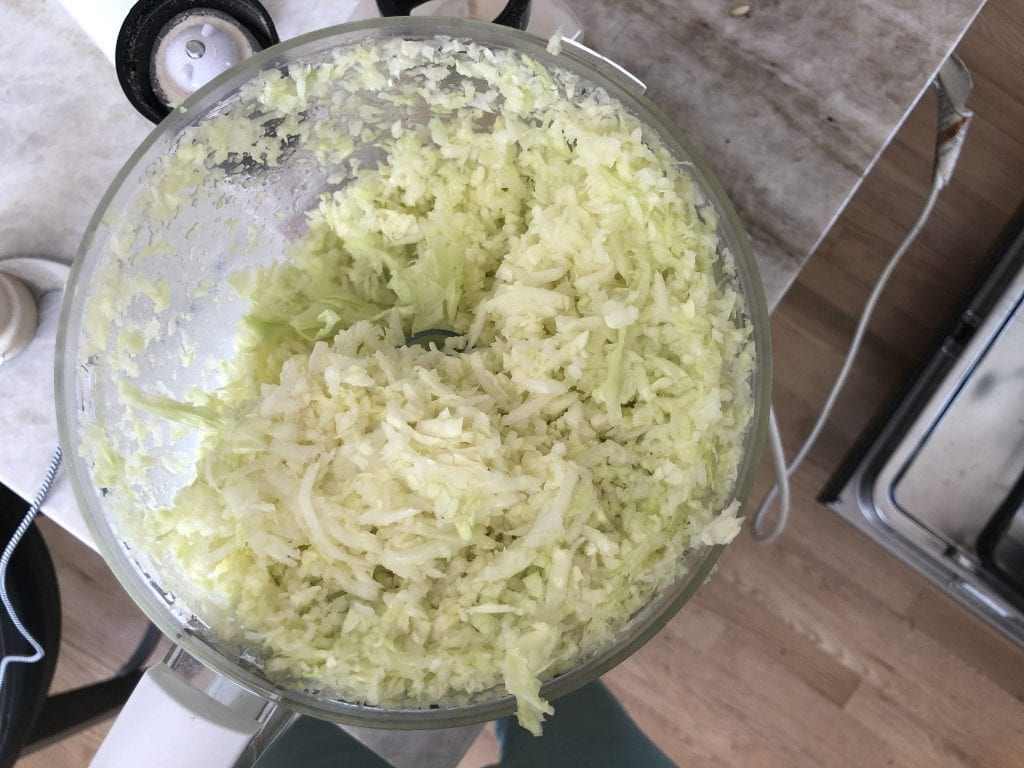 Chopped Cabbage in Blender
